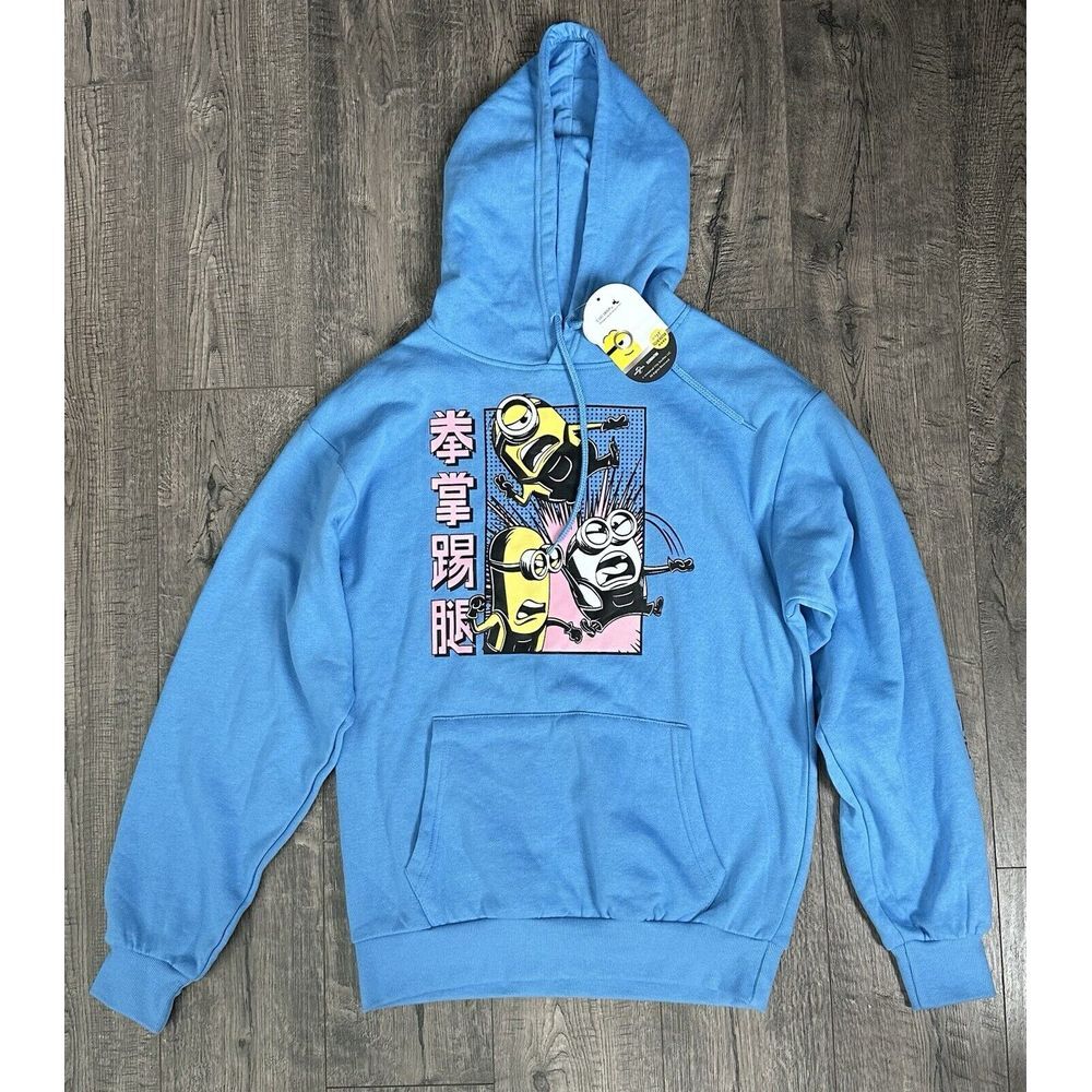 Illuminations Minions‎ Graphic University City Studios Blue Hoodie Sweatshirt S
